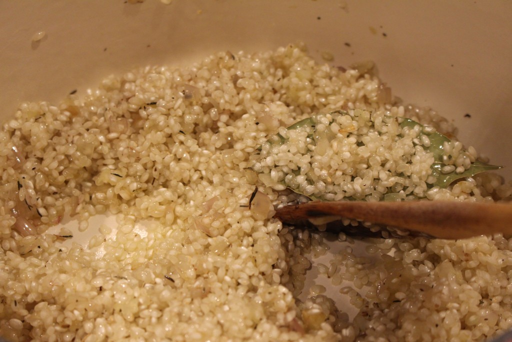 Rijst aanbakken voor risotto