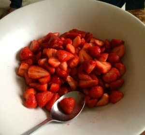 Aardbeien met elixir van Roeselare