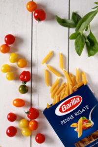 Tomaten, basilicum en Barilla pasta / www.eenlepeltjelekkers.be